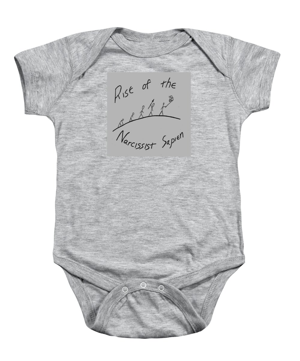 Man Baby Onesie featuring the drawing Narcissist Sapien by David S Reynolds