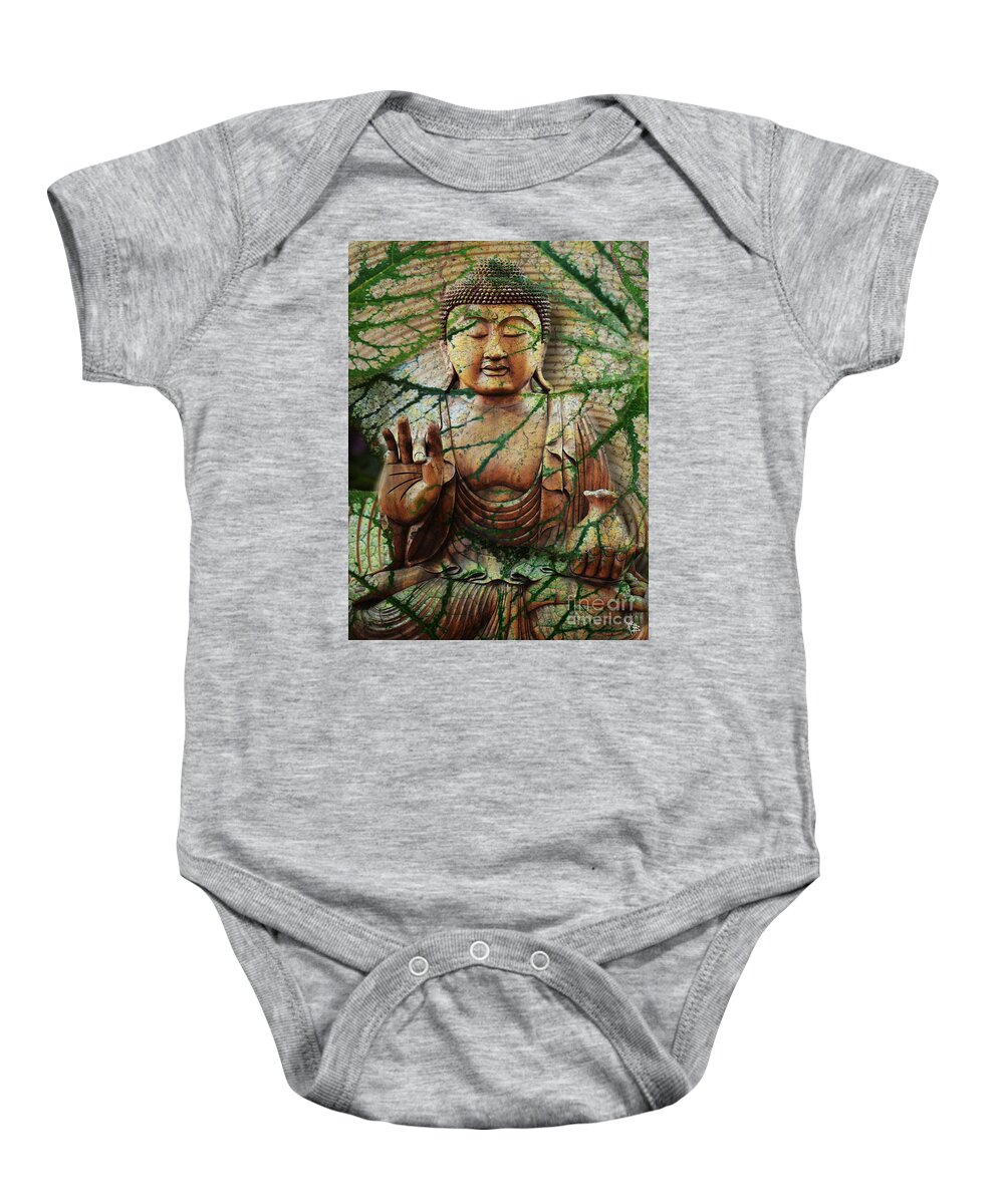 Buddha Baby Onesie featuring the mixed media Natural Nirvana by Christopher Beikmann