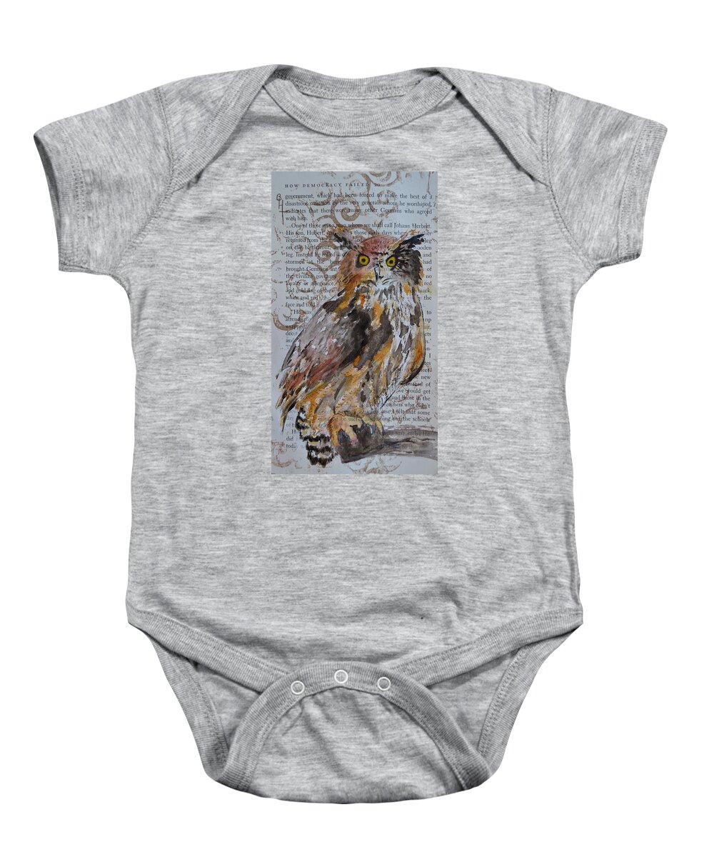 Owl Baby Onesie featuring the painting Nature Prevails original version by Beverley Harper Tinsley