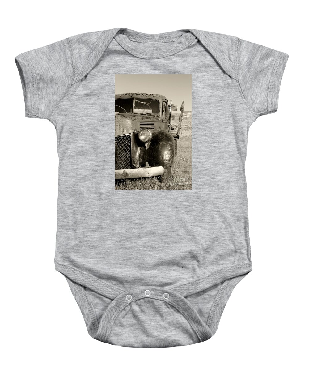 Truck Baby Onesie featuring the photograph Needs Gas By Diana Sainz by Diana Raquel Sainz
