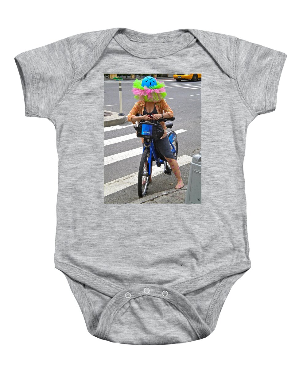 New York City Bicycle Baby Onesie featuring the photograph New York Citibike by Joan Reese