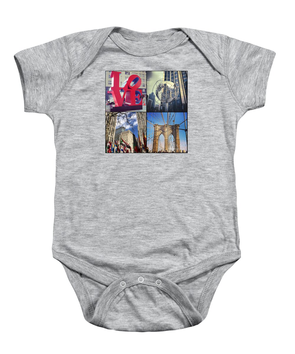 New York Baby Onesie featuring the photograph New York Sights by Kerri Farley
