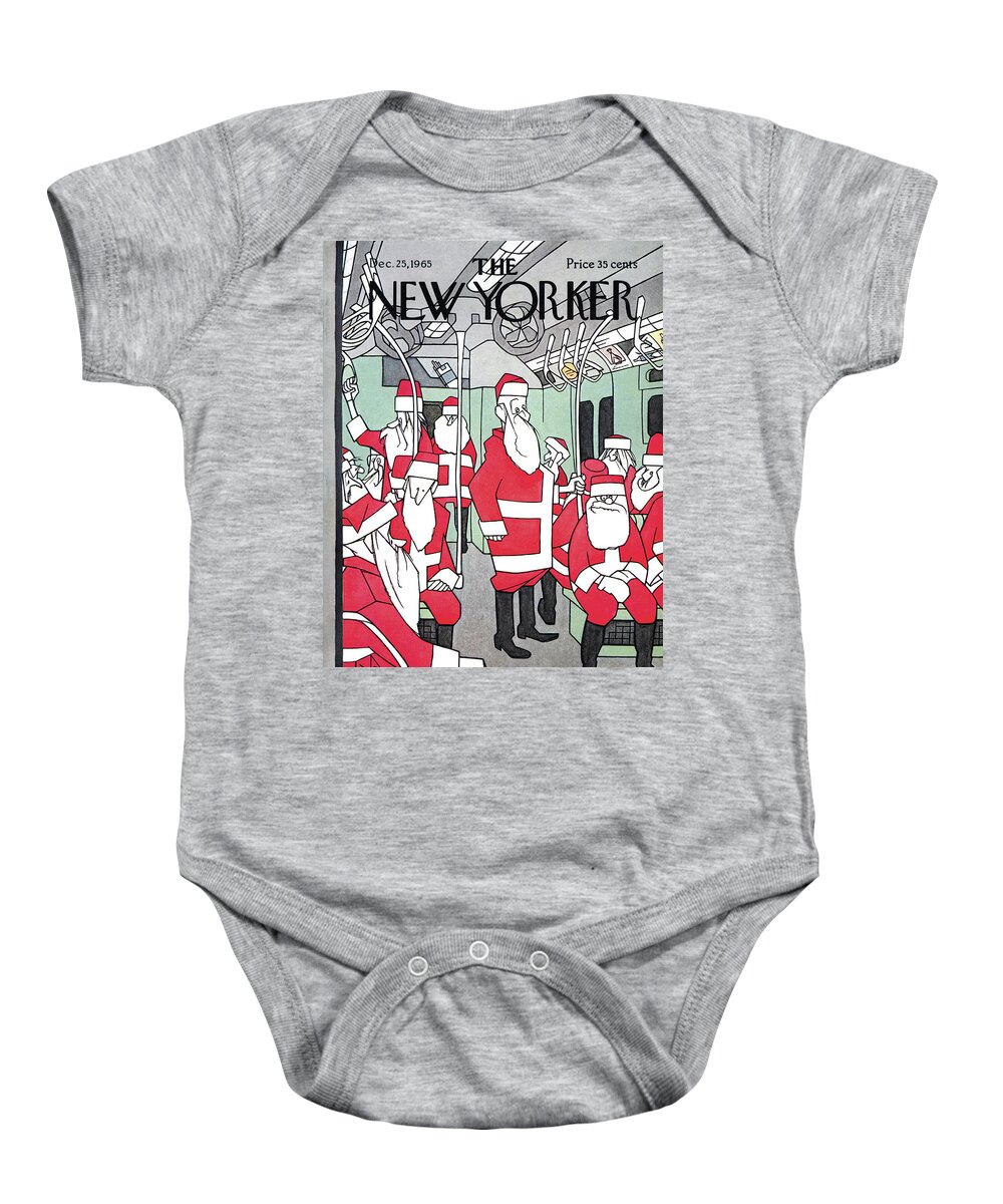 George Price Baby Onesie featuring the painting New Yorker December 25th, 1965 by George Price