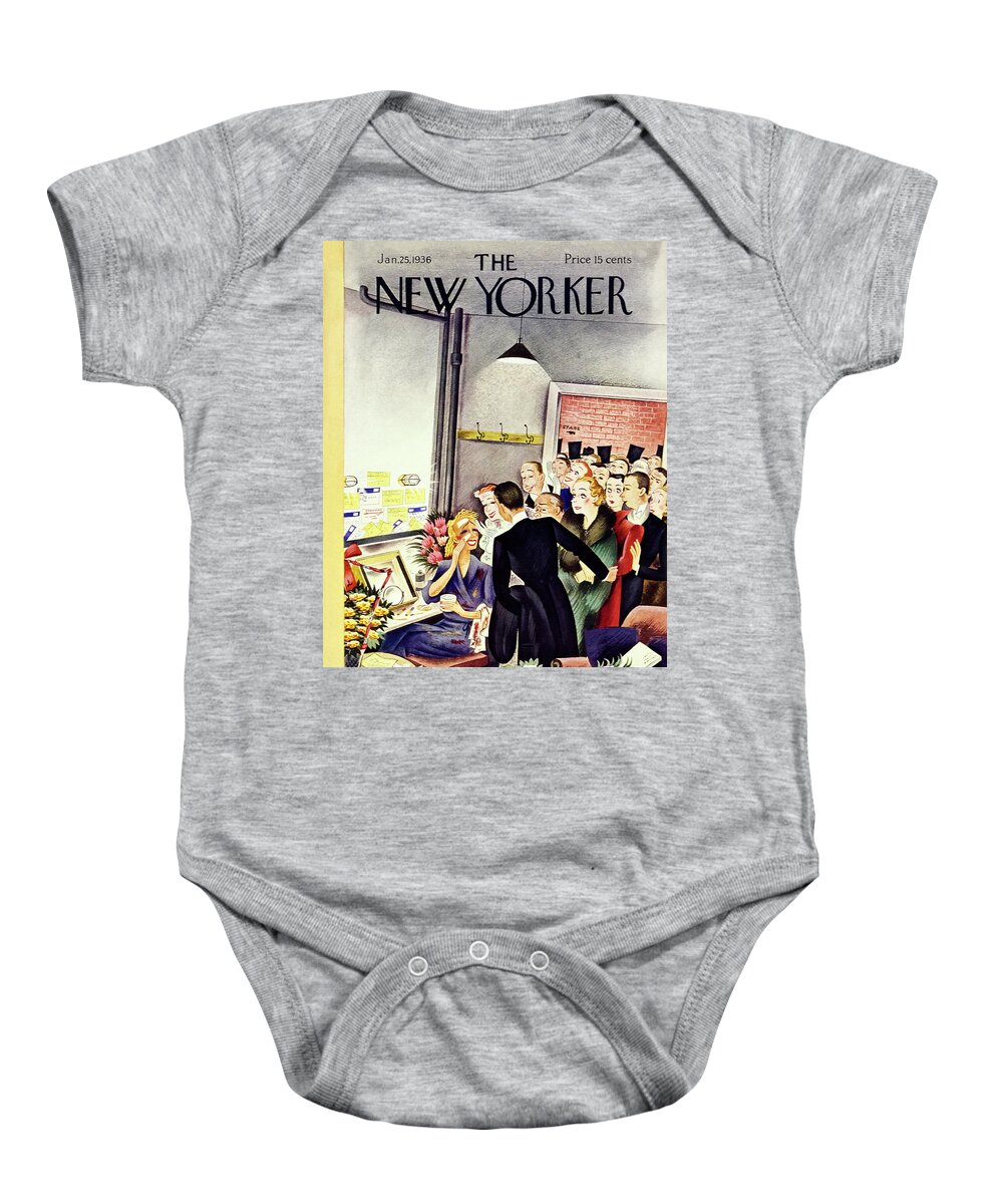 Actress Baby Onesie featuring the painting New Yorker January 25 1936 by Constantin Alajalov