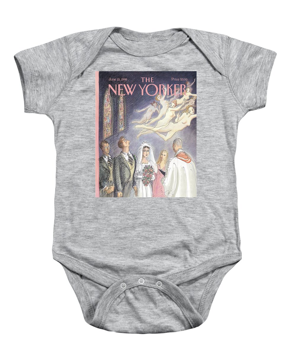 And Forsaking All Others Artkey 50947 Eso Edward Sorel Baby Onesie featuring the painting New Yorker June 15th, 1998 by Edward Sorel