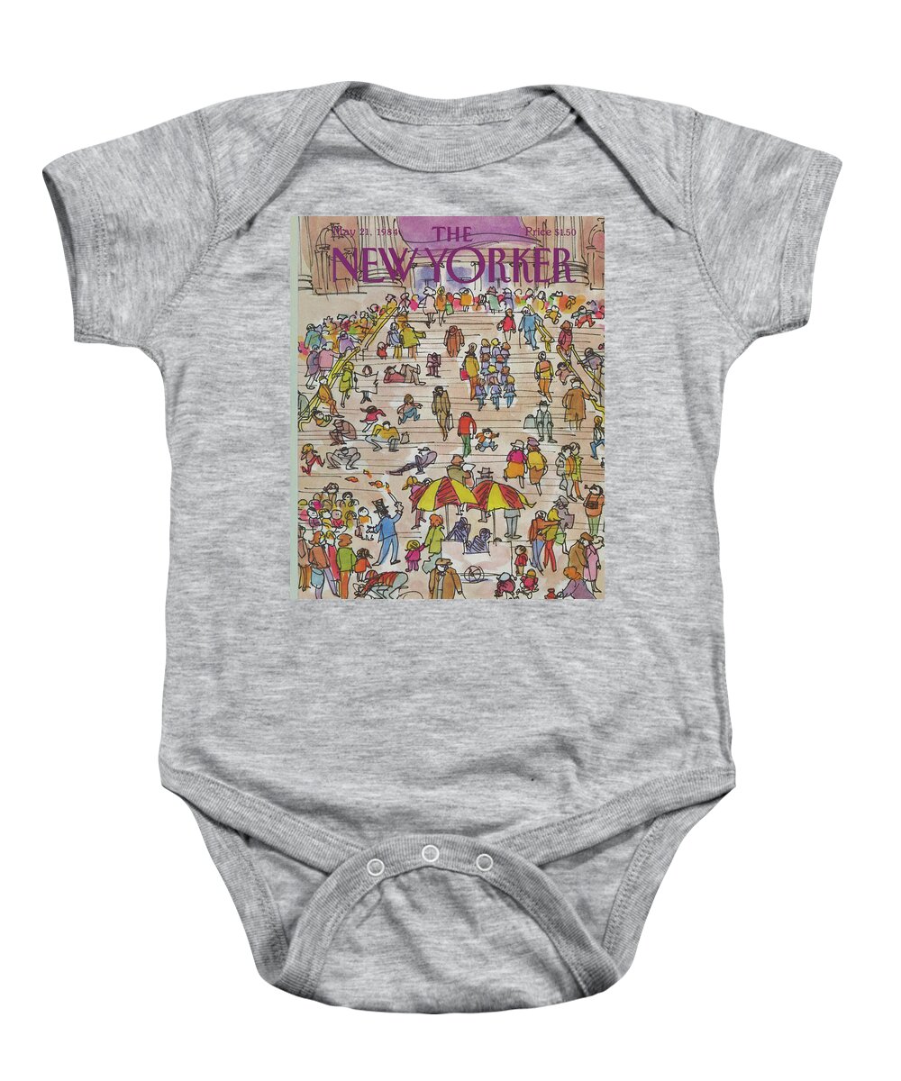Metropolitan Museum Baby Onesie featuring the painting New Yorker May 21st, 1984 by James Stevenson