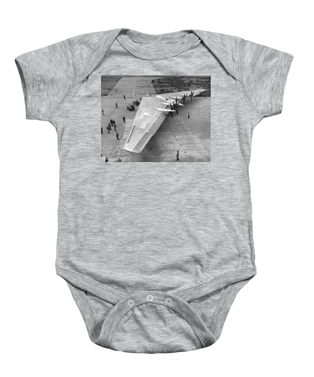1940's Baby Onesie featuring the photograph Northrop's Flying Wing Bomber by Underwood Archives