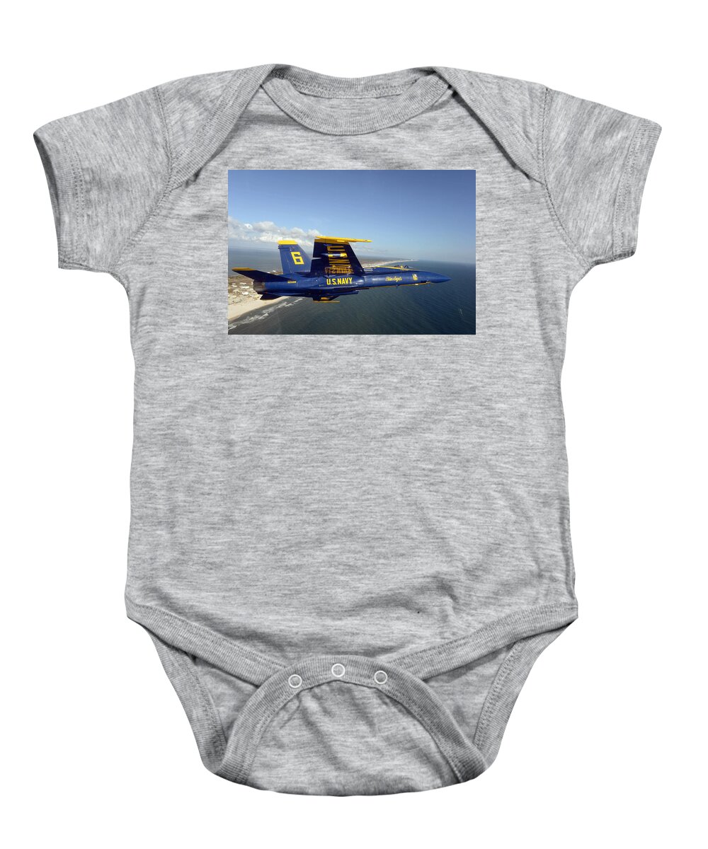 Blue Baby Onesie featuring the photograph Number Six by Ricky Barnard