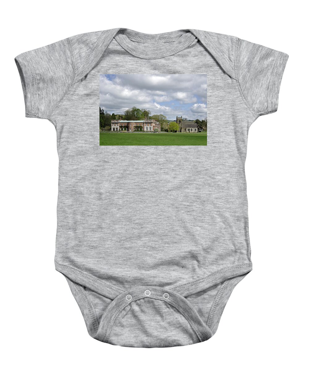 Staffordshire Baby Onesie featuring the photograph Okeover Hall and Manor Church by Rod Johnson