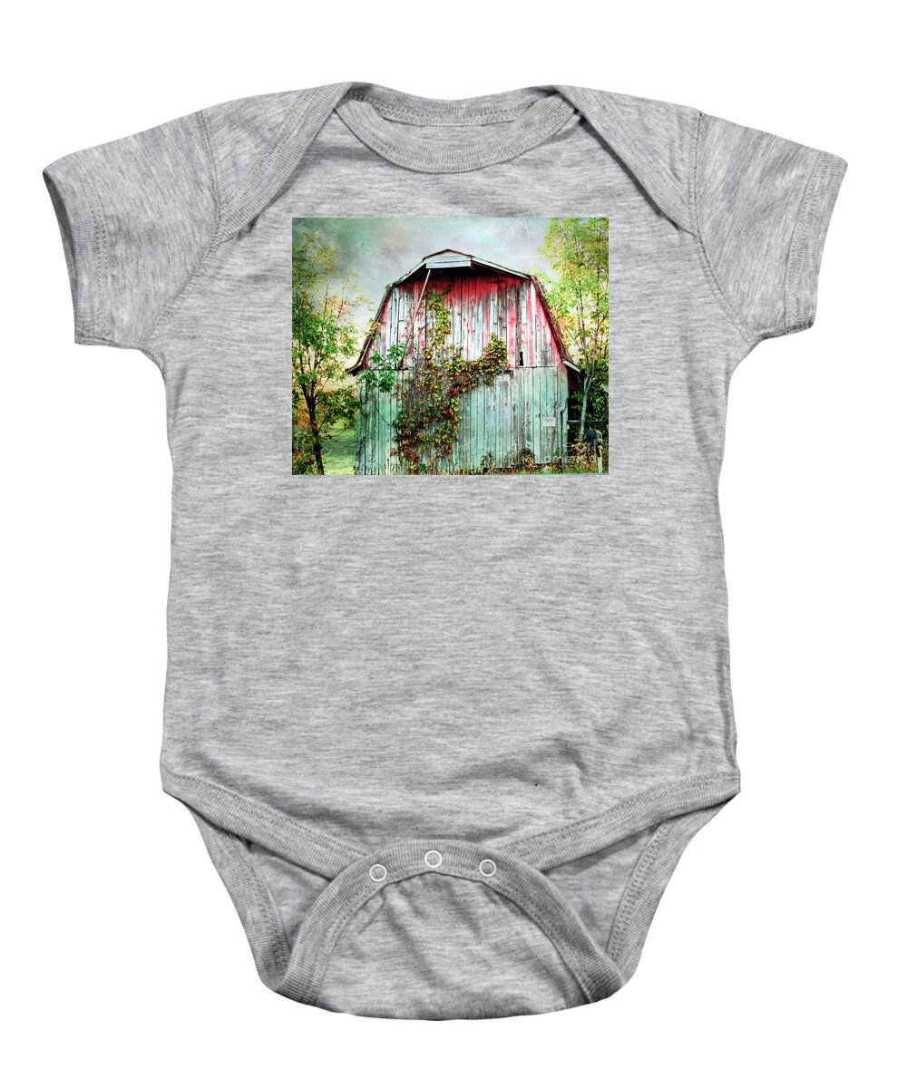 Barn Baby Onesie featuring the photograph Old Barn by Kerri Farley