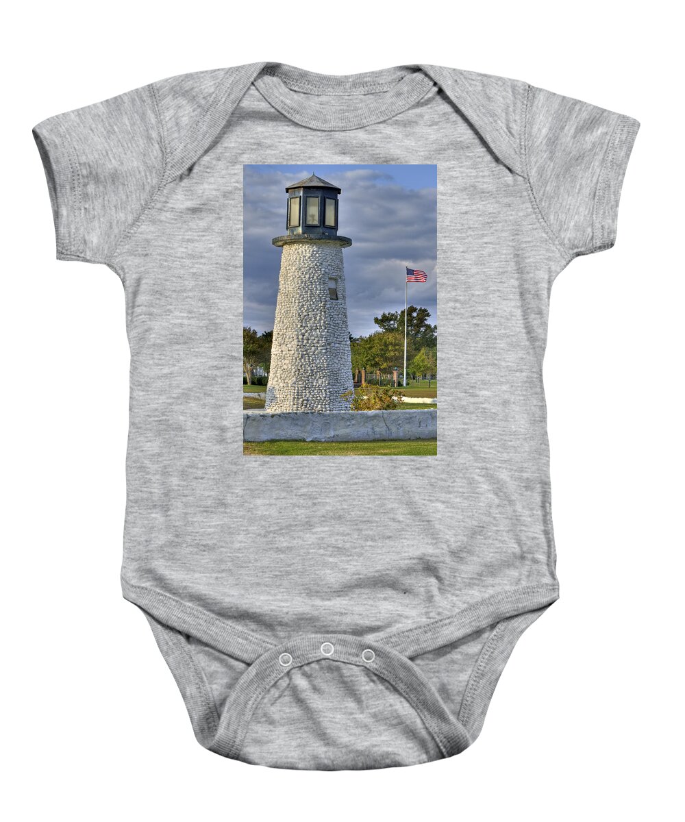 Buckroe Baby Onesie featuring the photograph Old Buckroe Lighthouse by Jerry Gammon