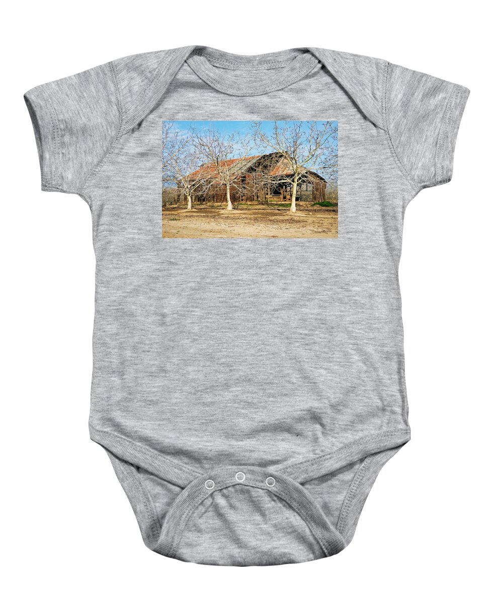 Barn Baby Onesie featuring the photograph Old Orchard Barn by Pamela Patch