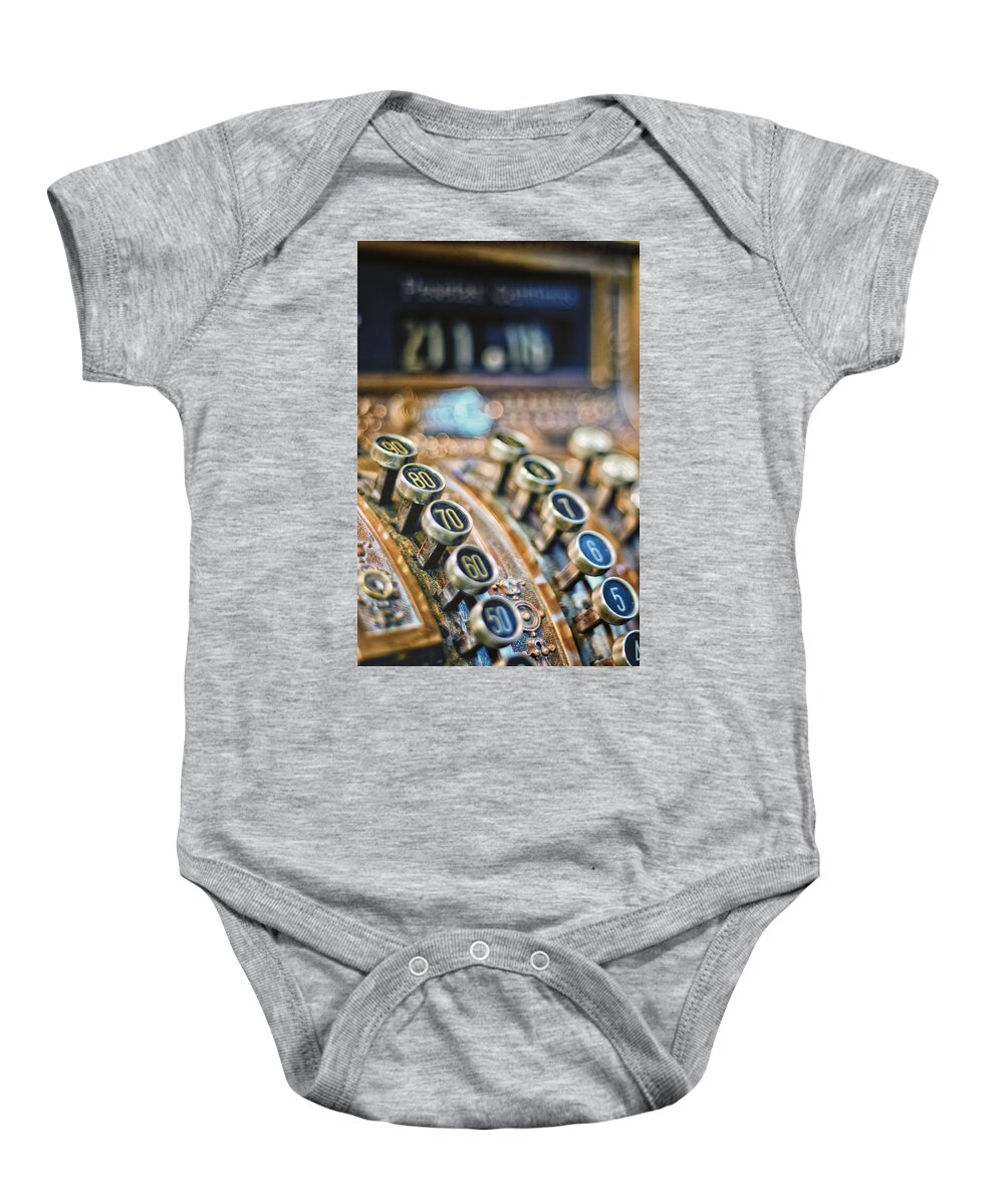 Old Baby Onesie featuring the photograph Old Times Cash Register by Pablo Lopez