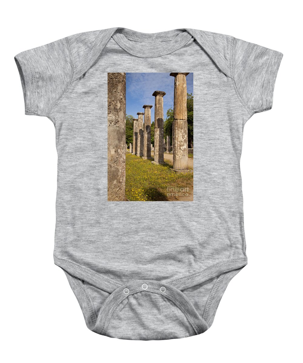 Ancient Baby Onesie featuring the photograph Olympia Ruins by Brian Jannsen