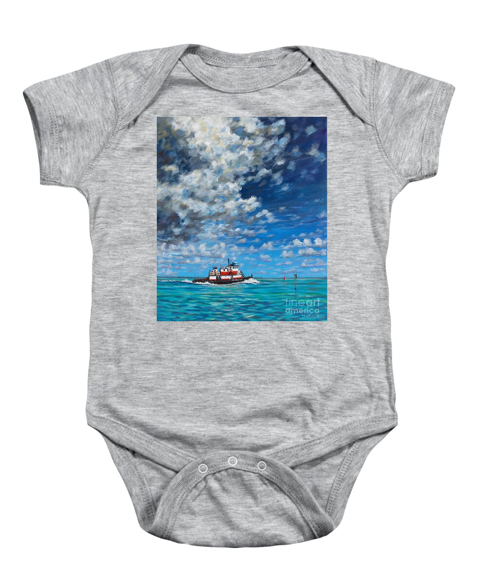 Mission Baby Onesie featuring the painting On A Mission by Danielle Perry