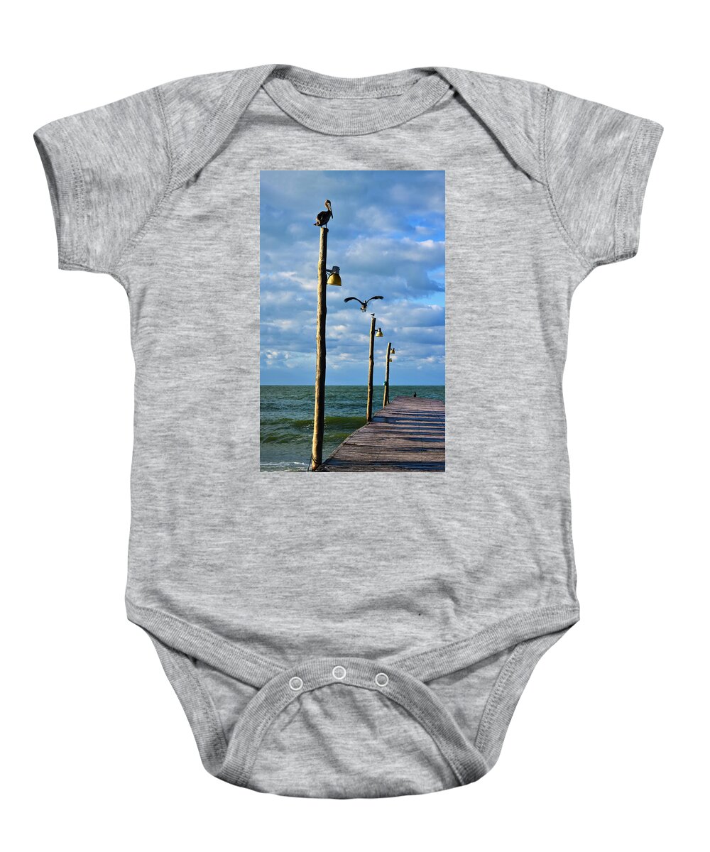 Outta Here Baby Onesie featuring the photograph Outta Here by Skip Hunt