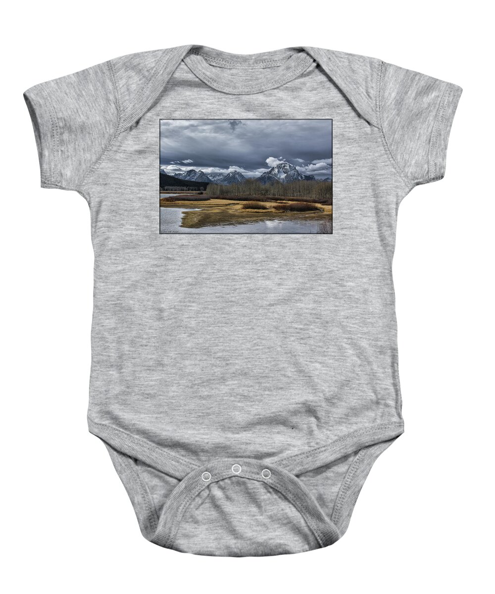 Grand Tetons Baby Onesie featuring the photograph Oxbow Bend by Erika Fawcett
