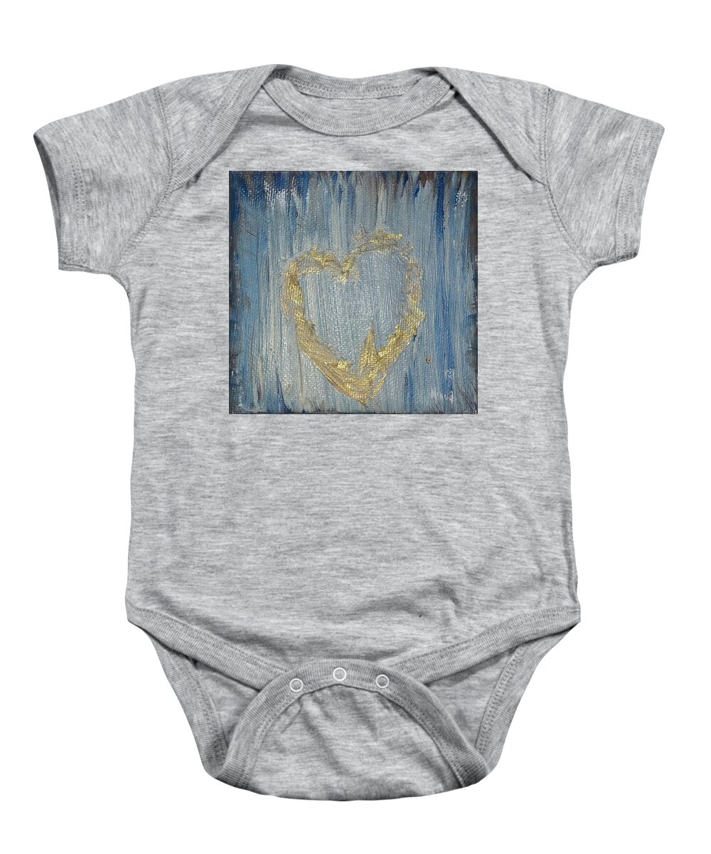 Abstract Painting Strcutured Mix Baby Onesie featuring the painting P2 by KUNST MIT HERZ Art with heart