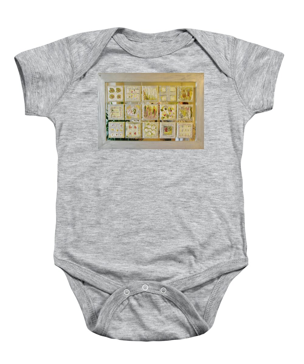 Acryl Painting -mirror Baby Onesie featuring the painting P2P-4 mirror by KUNST MIT HERZ Art with heart