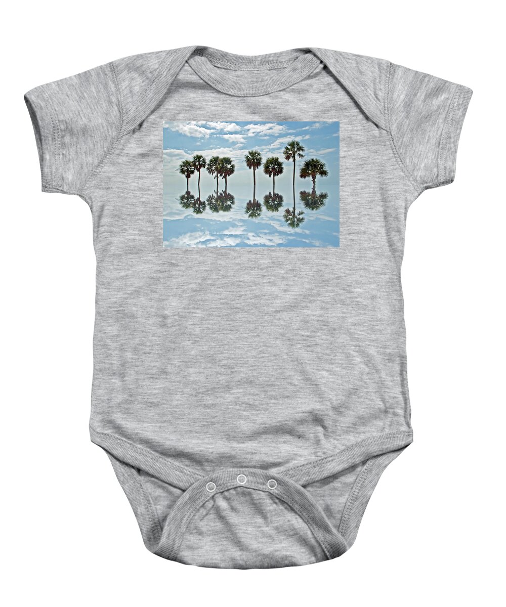 Palm Tree Baby Onesie featuring the photograph Palm Tree Reflection by Aimee L Maher ALM GALLERY