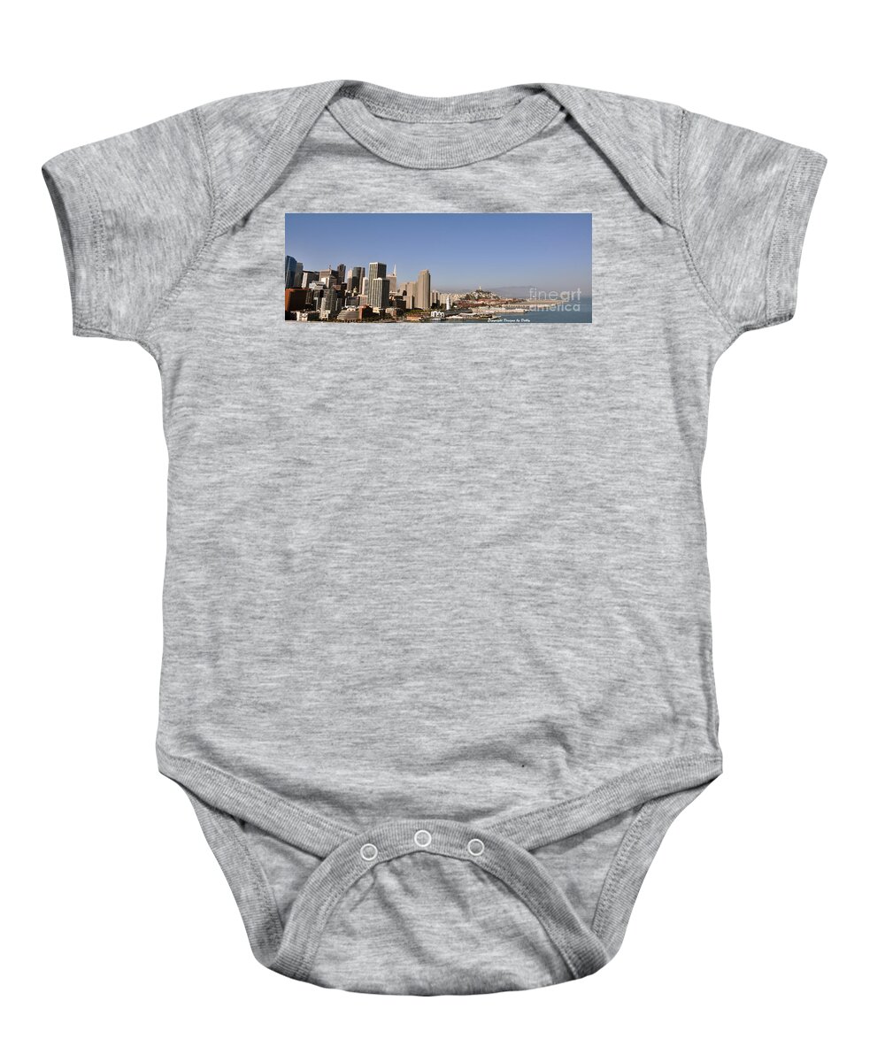 San Francisco Baby Onesie featuring the photograph Panorama of San Francisco by Debby Pueschel