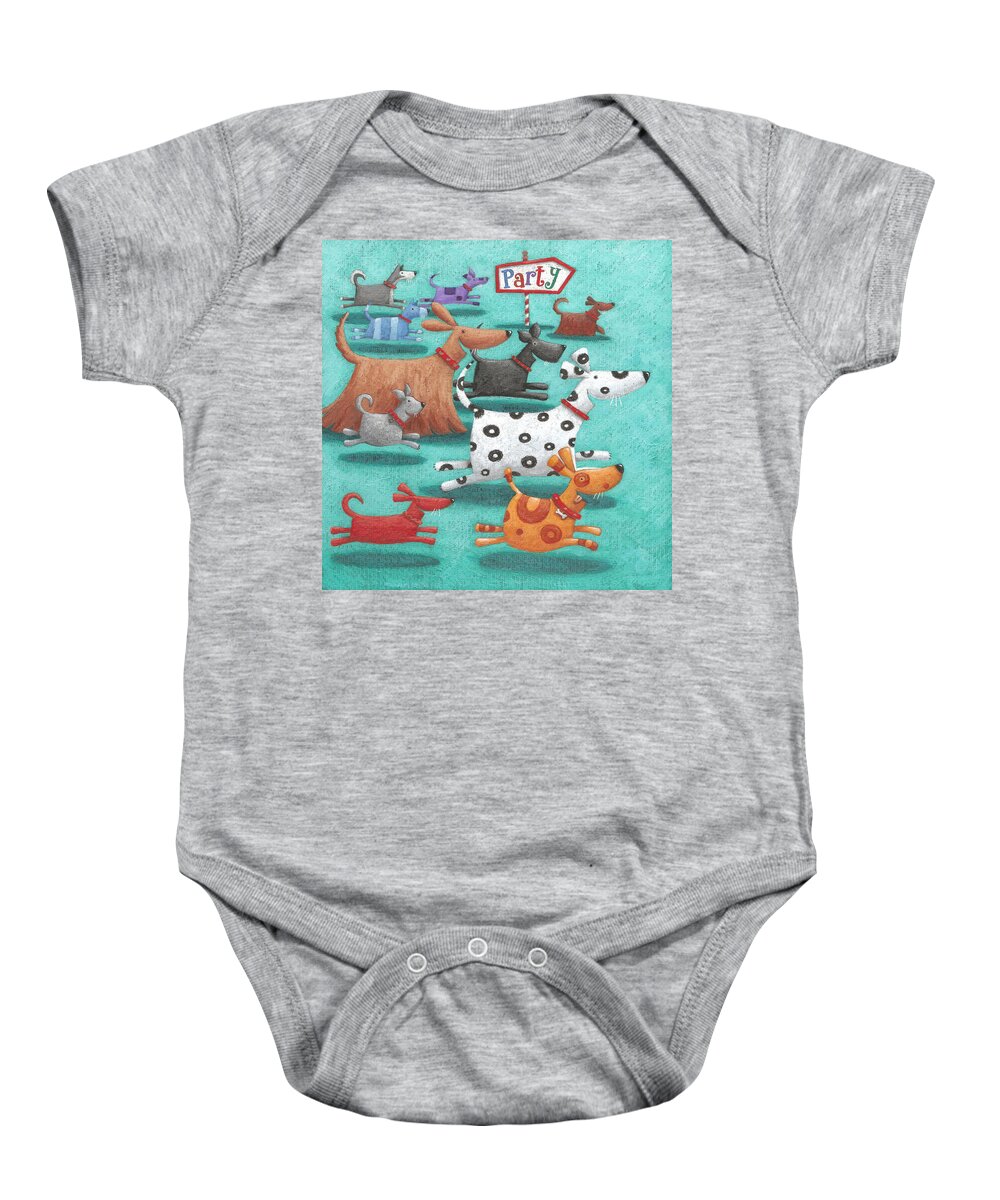 Peter Adderley Baby Onesie featuring the photograph Party by MGL Meiklejohn Graphics Licensing