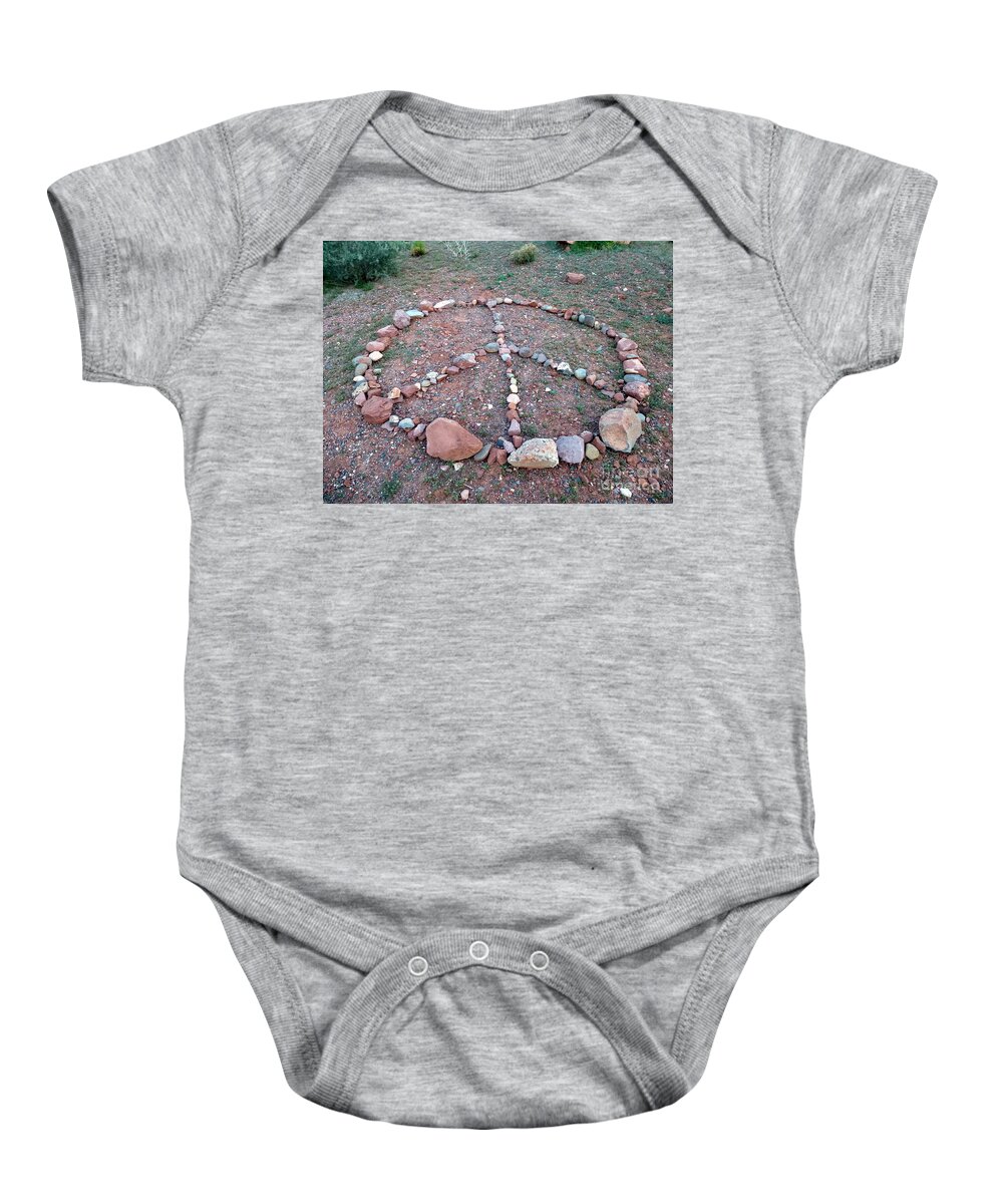 Sedona Baby Onesie featuring the photograph Peace Sedona by Mars Besso