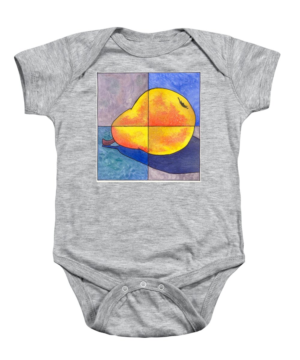 Pear Baby Onesie featuring the painting Pear I by Micah Guenther