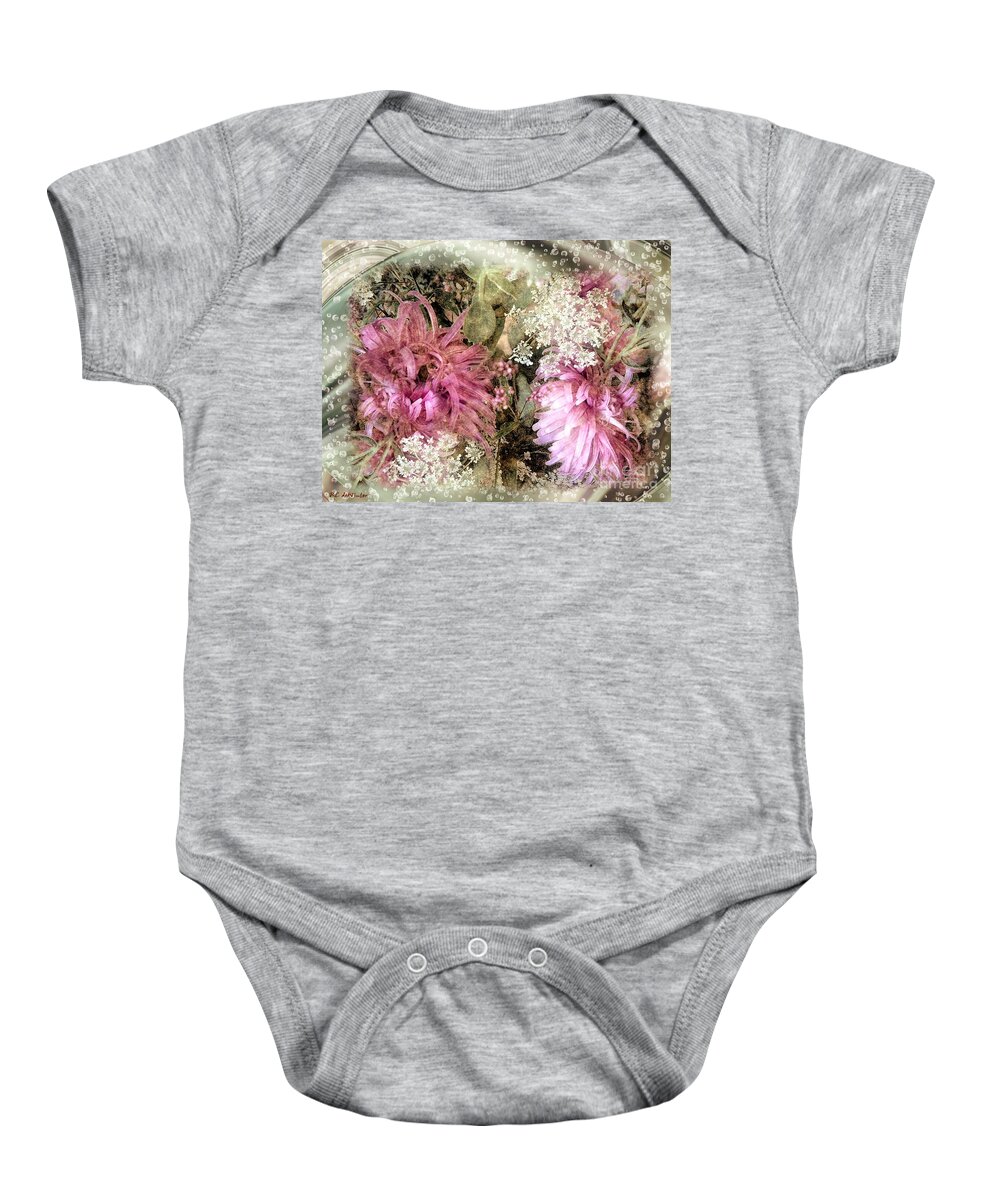 Flowers Baby Onesie featuring the painting Penny Postcard Pearlescent by RC DeWinter