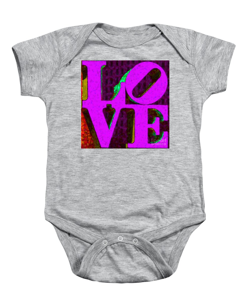 Love Baby Onesie featuring the photograph Philadelphia LOVE - Painterly v2 by Wingsdomain Art and Photography