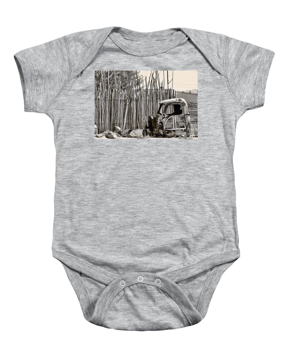 Abandoned Truck Baby Onesie featuring the photograph Pick Me Up By Diana Sainz by Diana Raquel Sainz