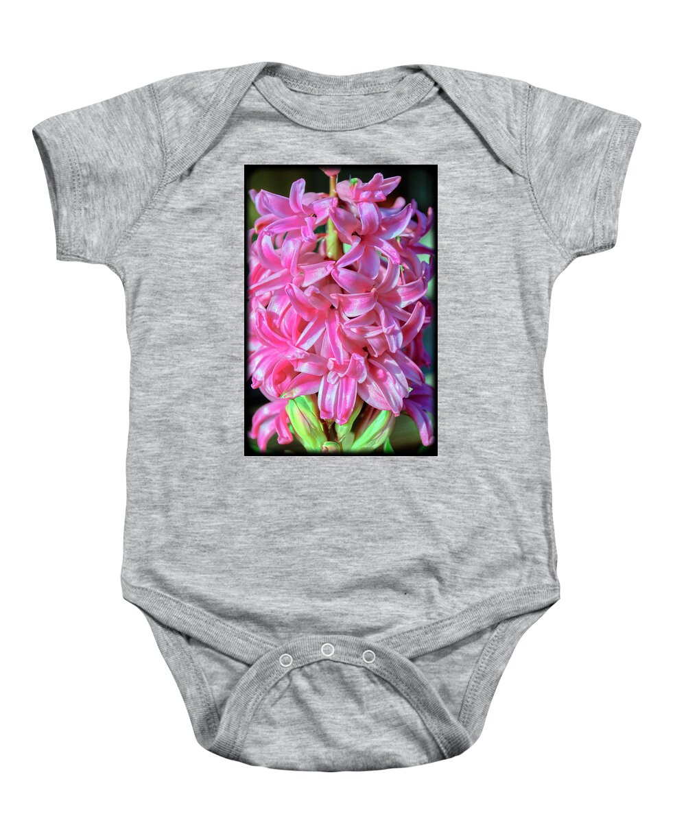 Flower Baby Onesie featuring the photograph Pink Hyacinth by Tikvah's Hope