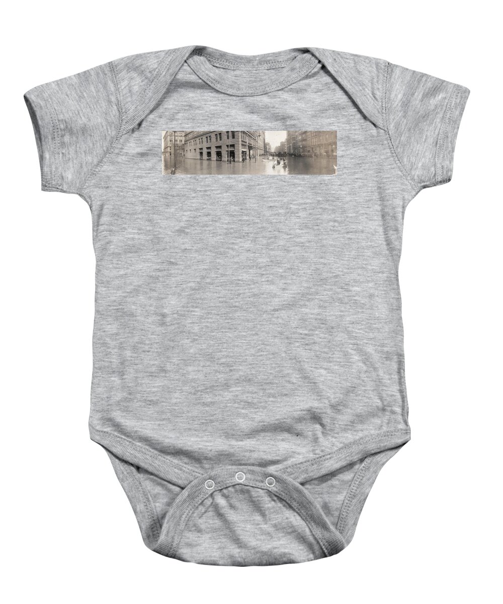 1907 Baby Onesie featuring the photograph Pittsburgh Flood, 1907 by Granger