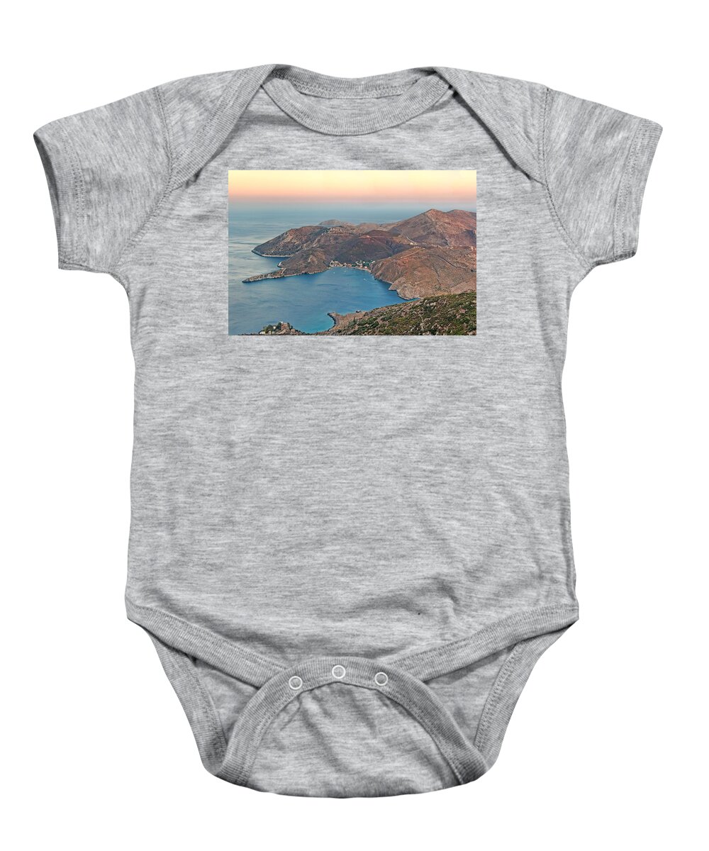 Beach Baby Onesie featuring the photograph Porto-Kagio in Mani - Greece by Constantinos Iliopoulos