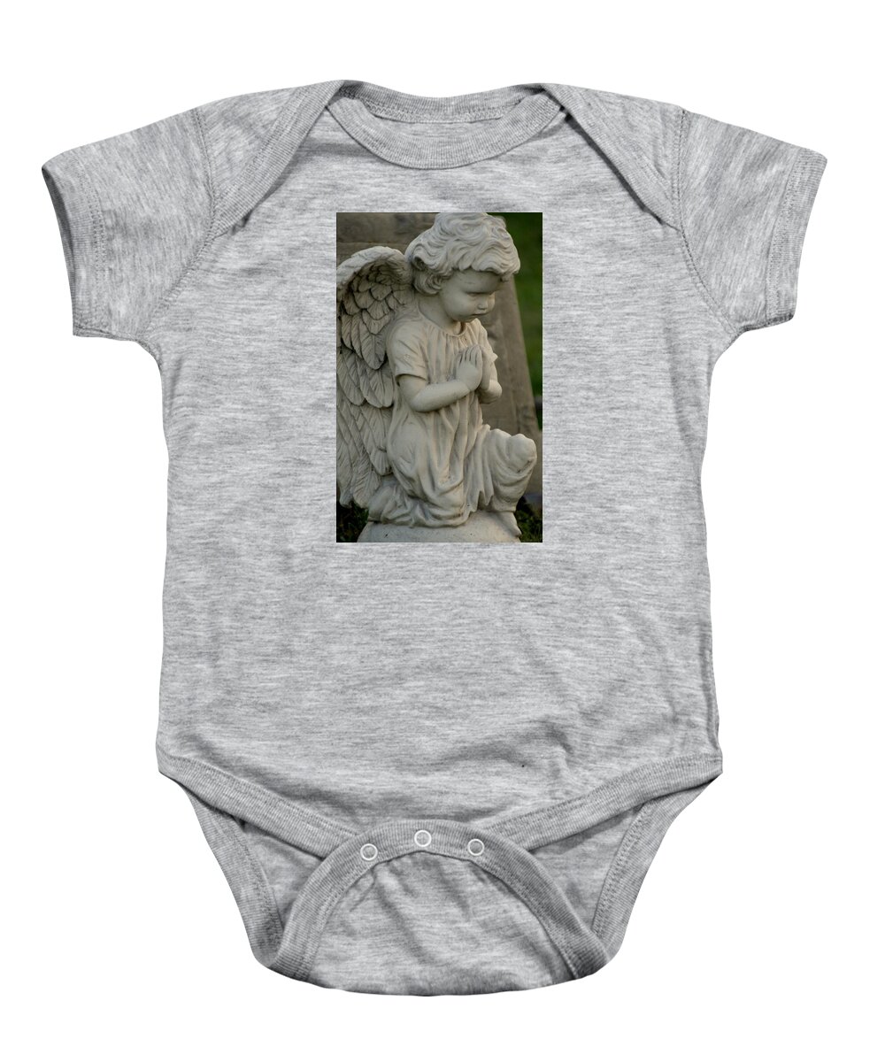 Angel Baby Onesie featuring the photograph Praying Angel by Valerie Collins