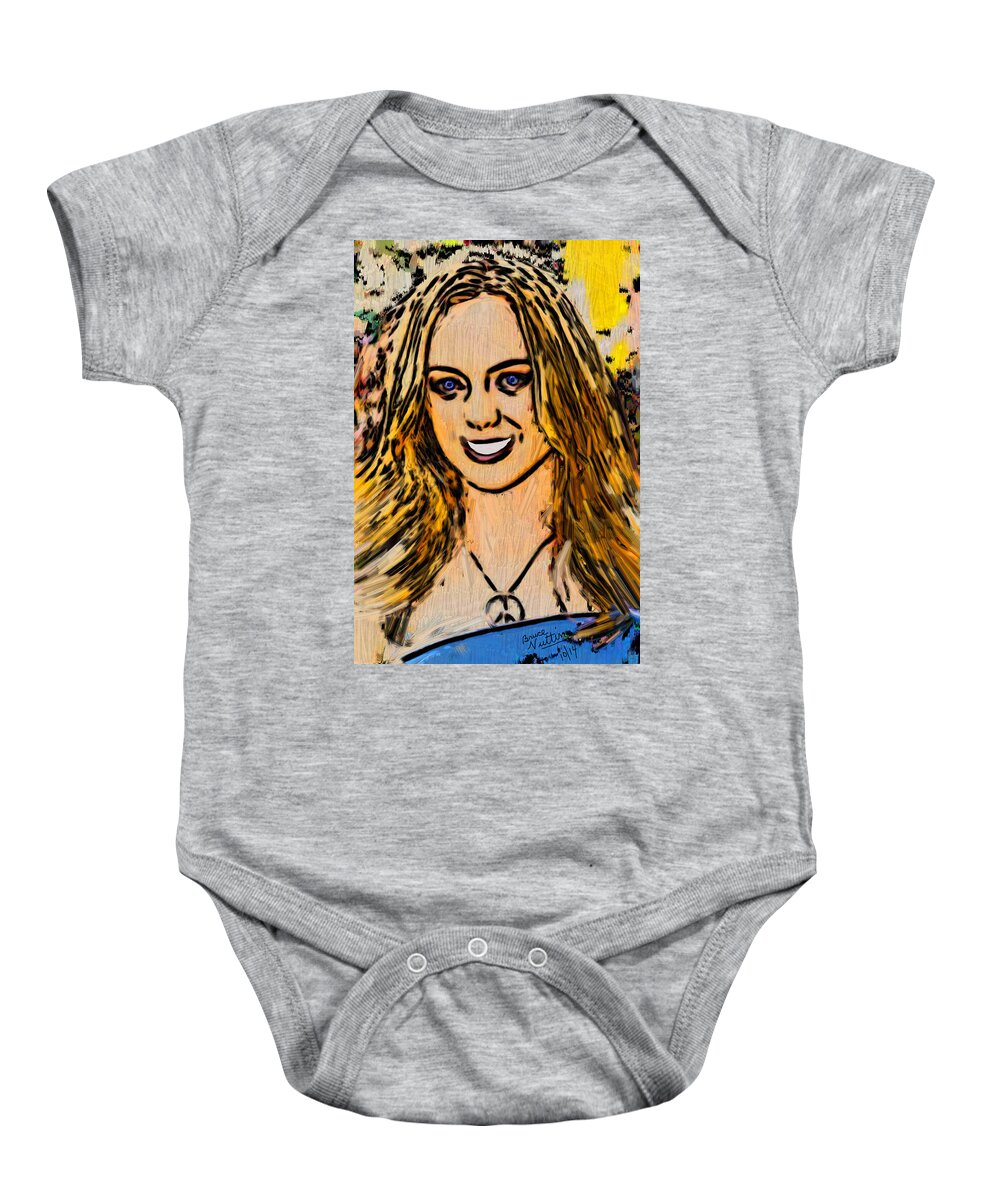Pretty Baby Onesie featuring the painting Pretty Lady in Blue by Bruce Nutting