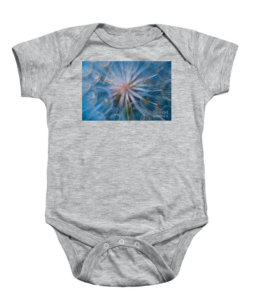 Puff-ball Baby Onesie featuring the photograph Puff-ball in blue by Jaroslaw Blaminsky