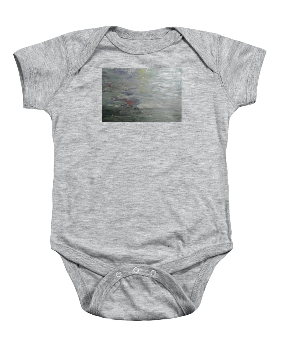 Rain Baby Onesie featuring the painting Raindrops by Lynne McQueen