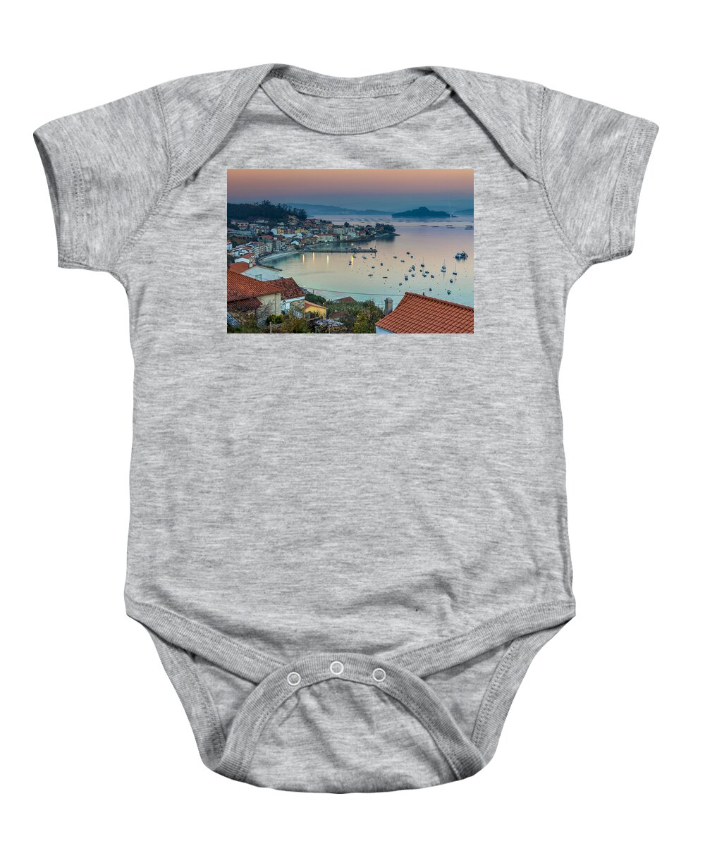 Enm Baby Onesie featuring the photograph Raxo Panorama from A Granxa Galicia Spain by Pablo Avanzini