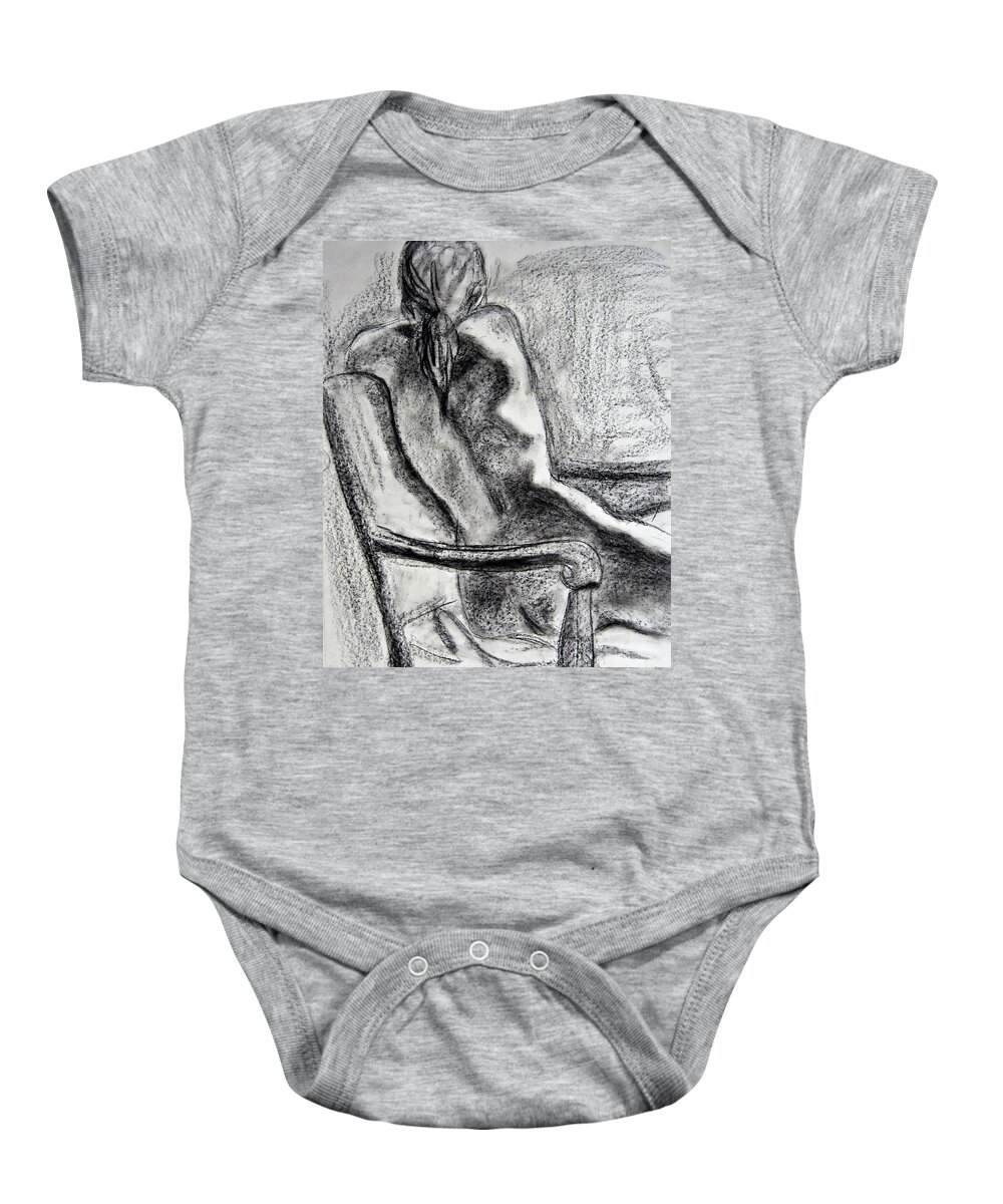 Kendall Kessler Baby Onesie featuring the drawing Reaching Out by Kendall Kessler