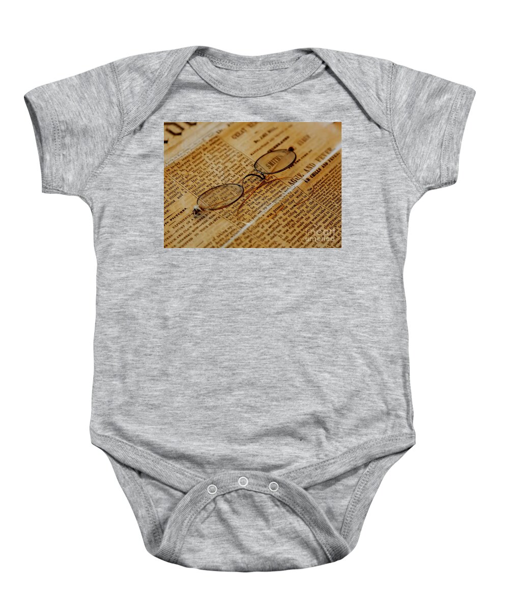 Reading Glasses Baby Onesie featuring the photograph Reading Glasses by Carol Groenen