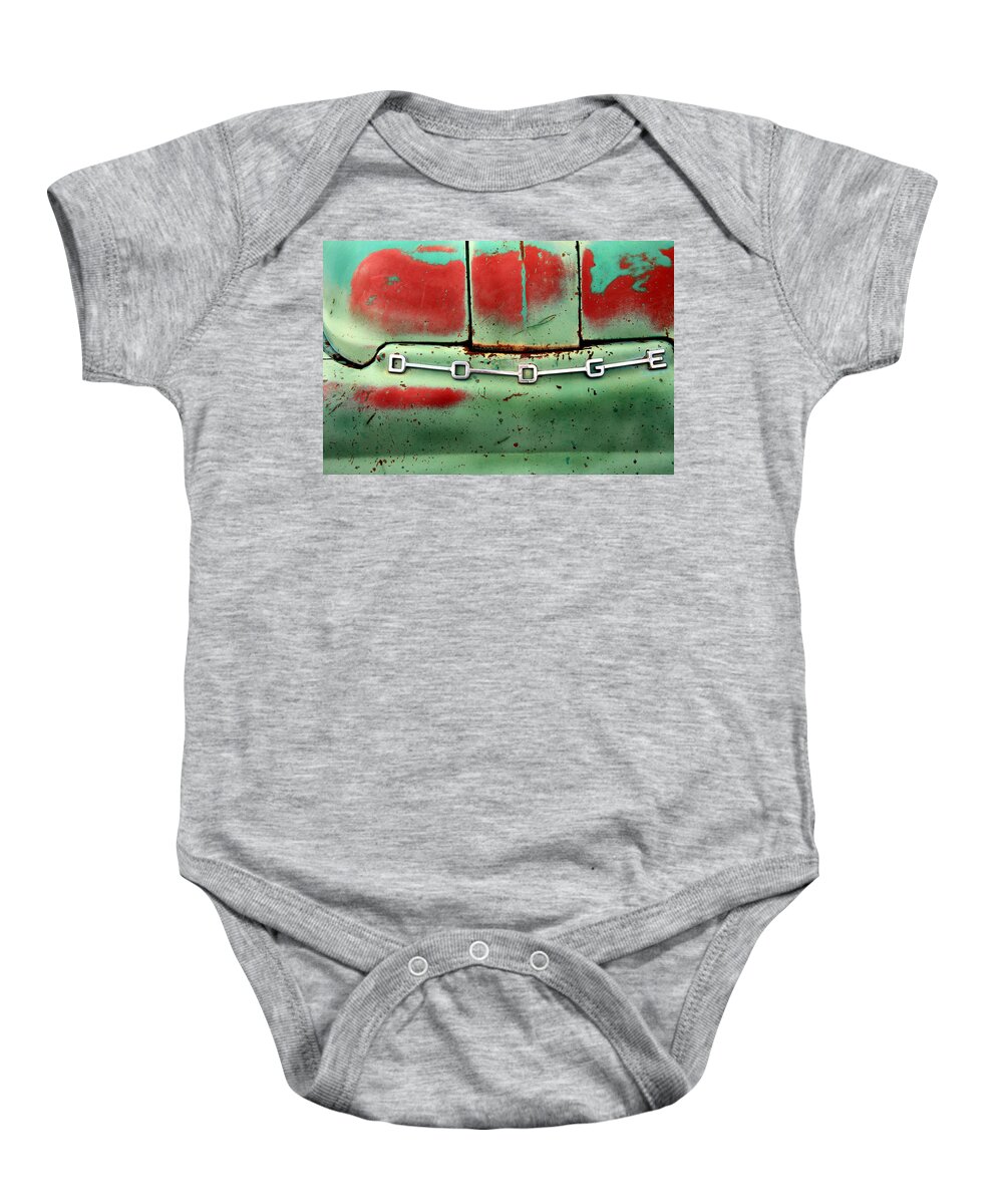 Steven Bateson Baby Onesie featuring the photograph Red and Green Dodge by Steven Bateson