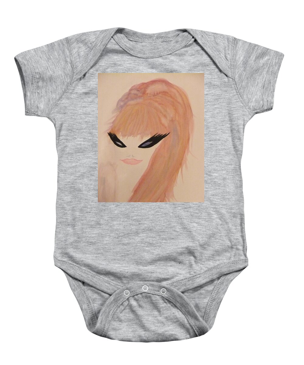 Woman Baby Onesie featuring the painting Redhead Woman by Lynne McQueen