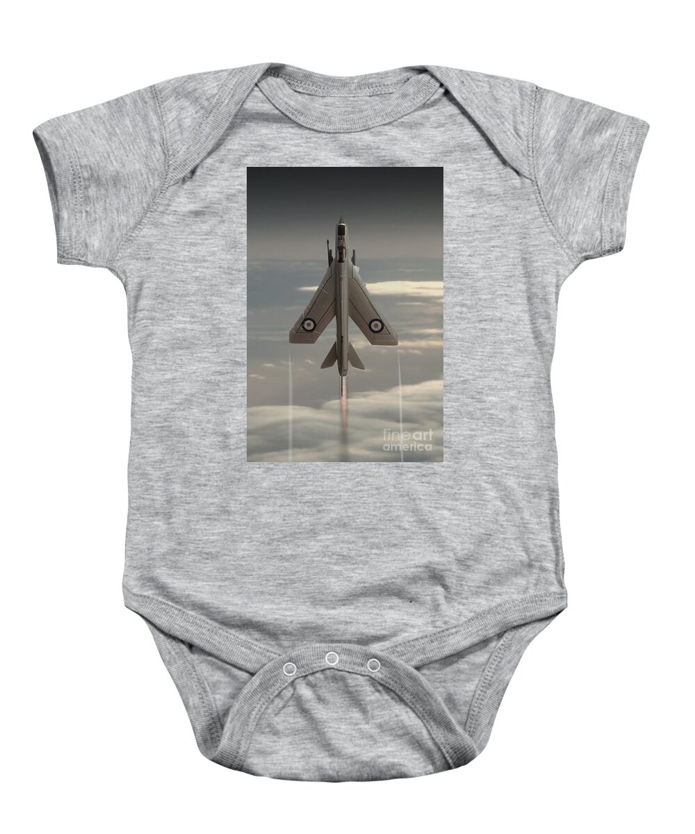 Bac Lightning F6 Baby Onesie featuring the digital art Rocket Ship by Airpower Art