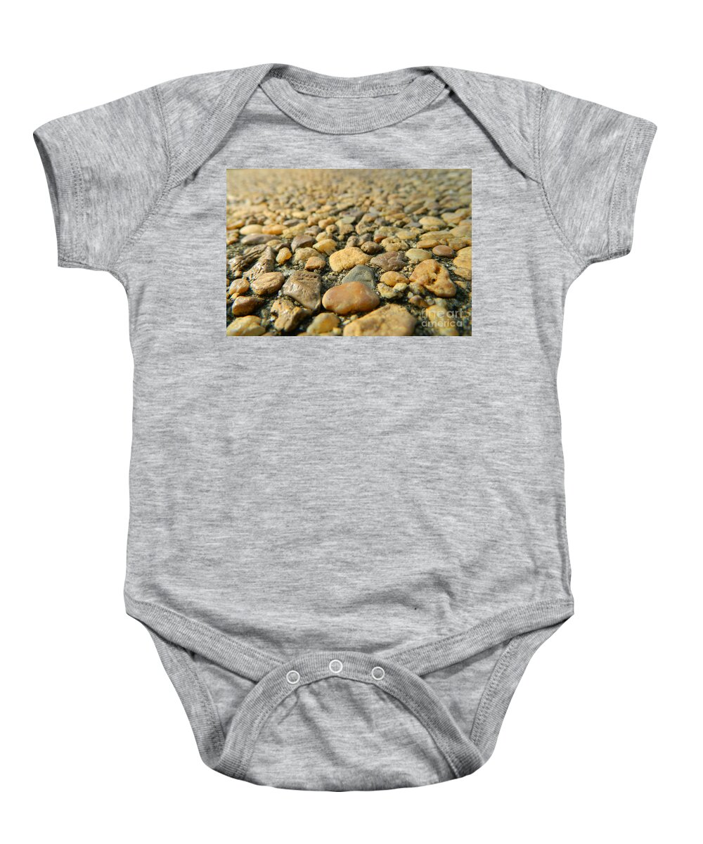 Rock Baby Onesie featuring the photograph Rocks on my path by Andrea Anderegg