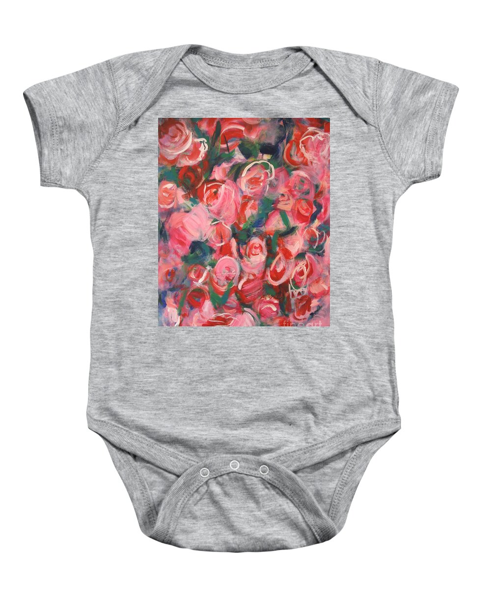 Roses Baby Onesie featuring the painting Roses by Fereshteh Stoecklein