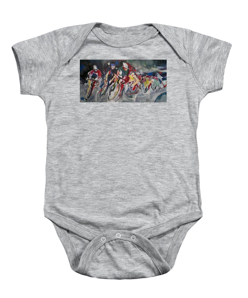  Baby Onesie featuring the painting Round The Curve 3 by John Gholson