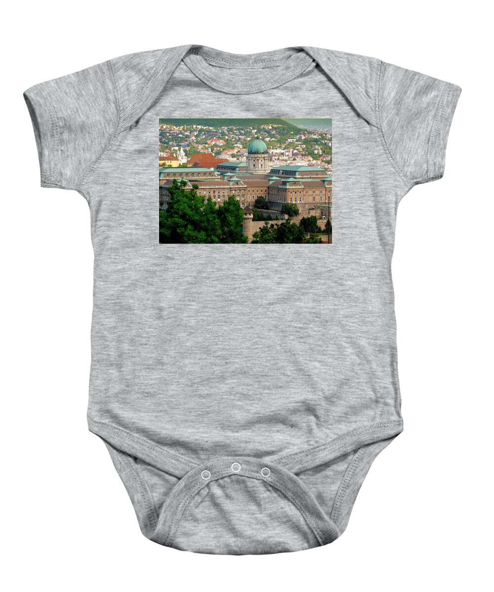 Hungary Baby Onesie featuring the photograph Royal Palace Budapest by Caroline Stella