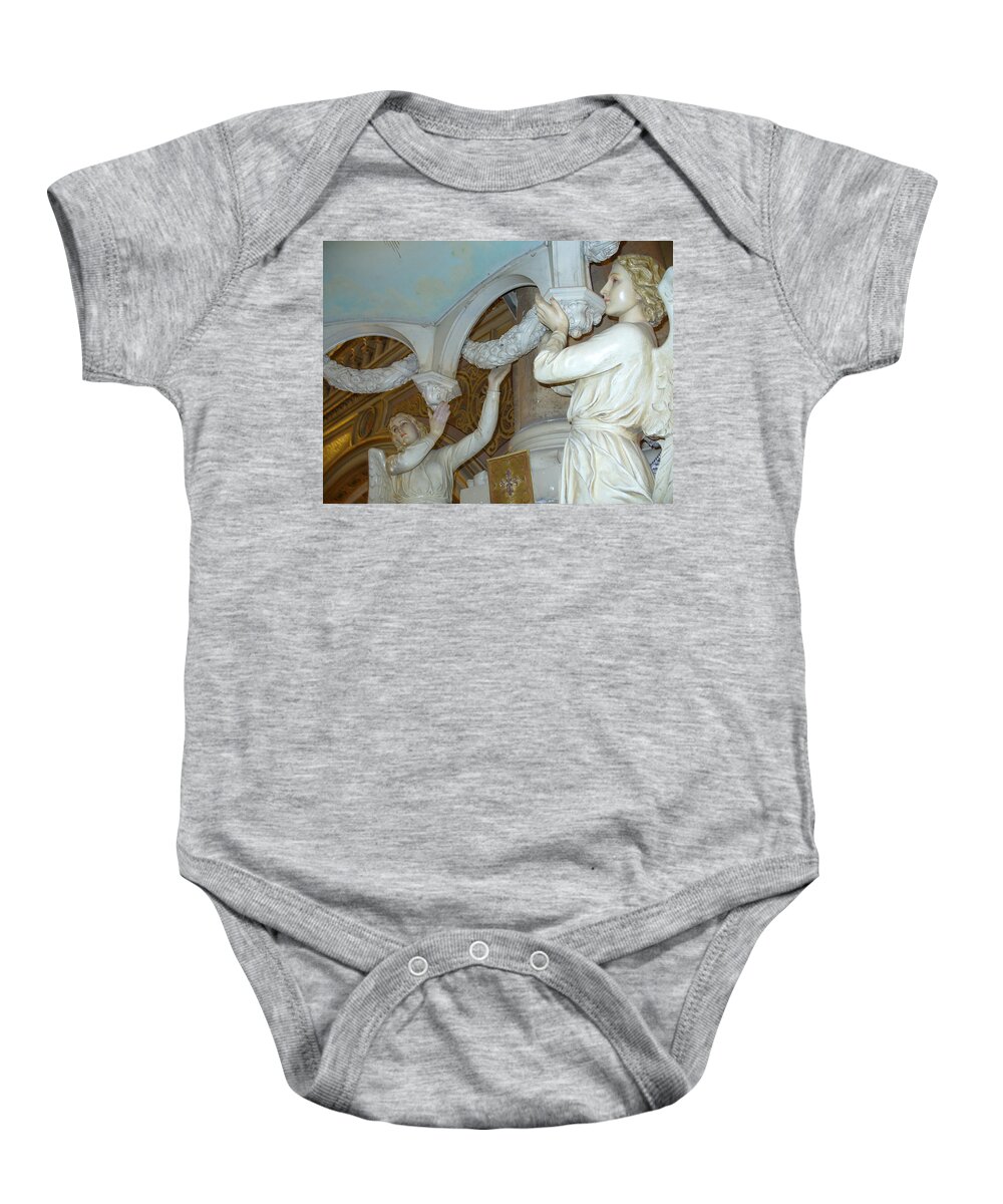 Sacred Angles Baby Onesie featuring the photograph Sacred Angels by Lingfai Leung