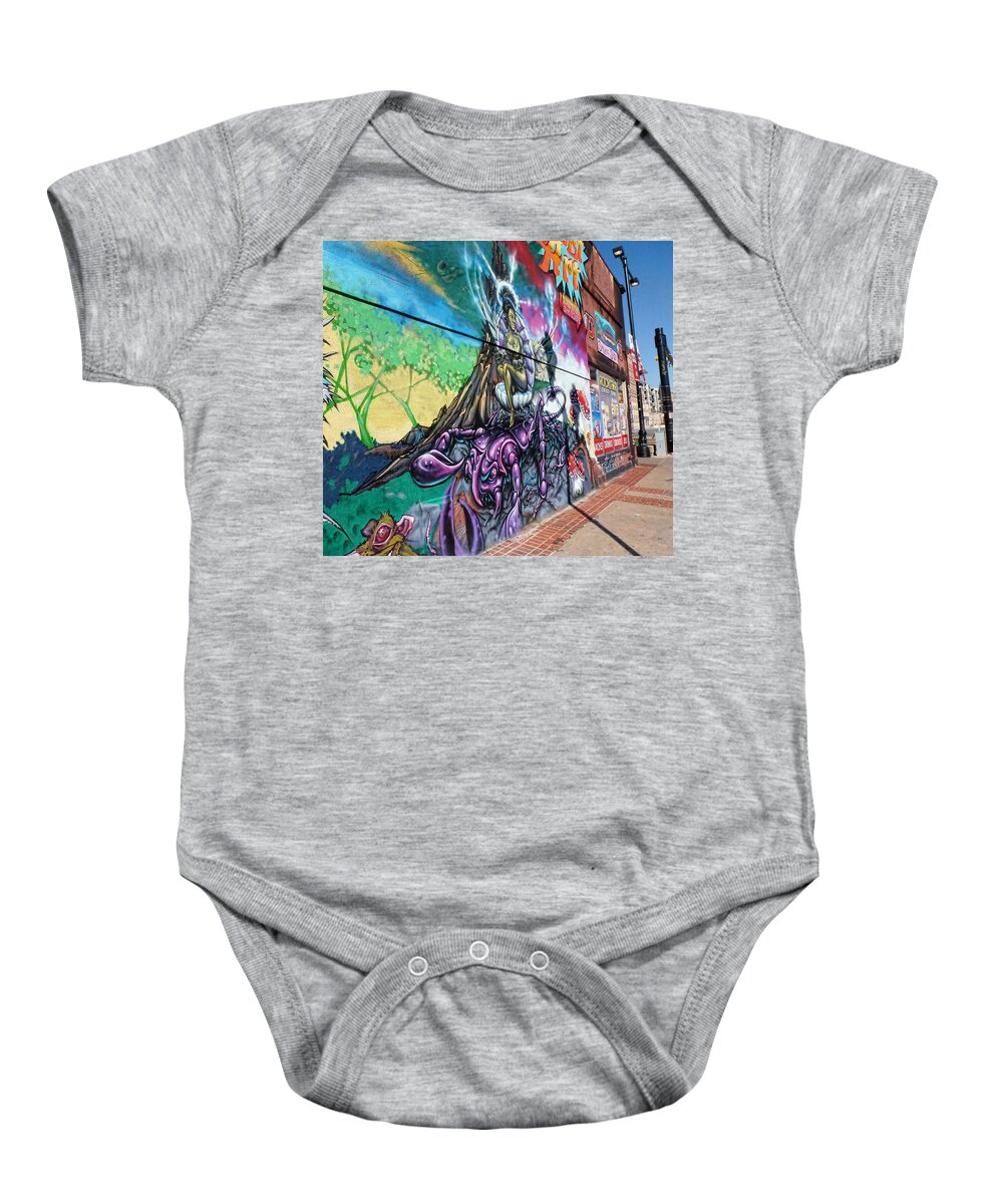 Fairy Mural Baby Onesie featuring the photograph Salt Lake City - Mural 3 by Ely Arsha